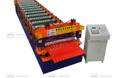 Corrugated wall panel roll forming machine